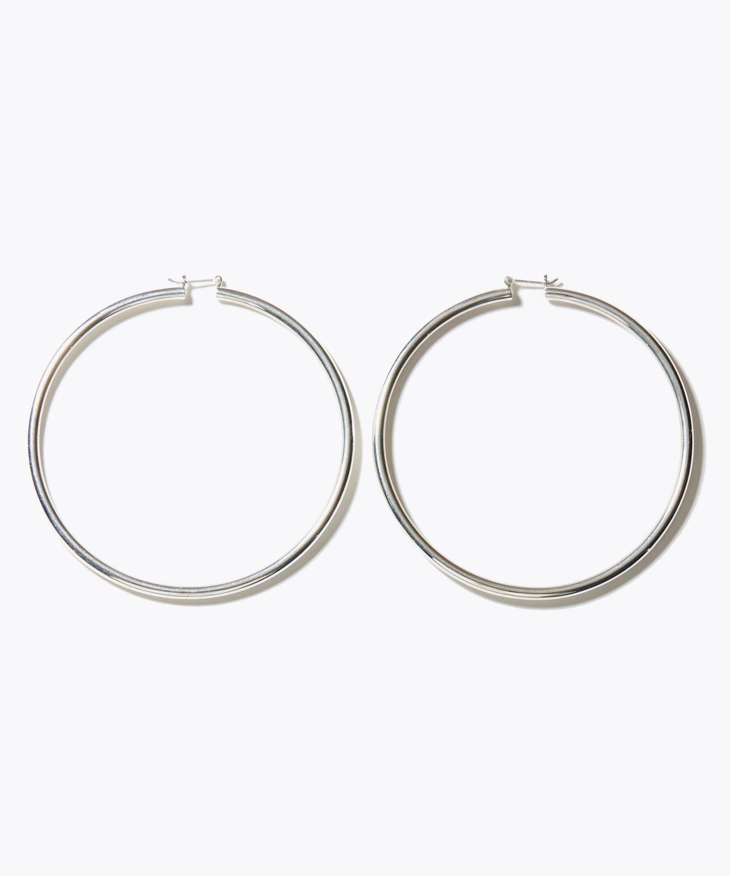 [bone] large silver hoop pierced earring